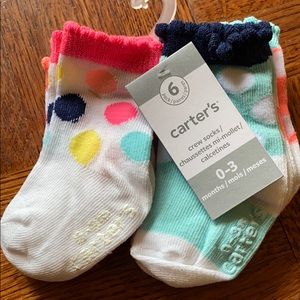 New Carter’s 0-3 month infant socks - 6 pair